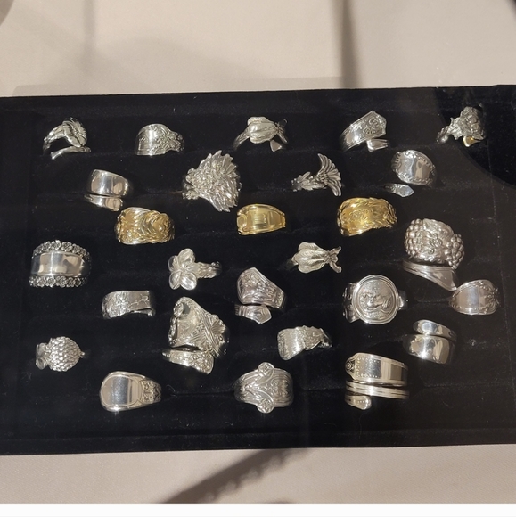 1870 Tiffany & Company Antique Ivy Spoon Ring in Sterling Silver #41 size 10 - Picture 4 of 13